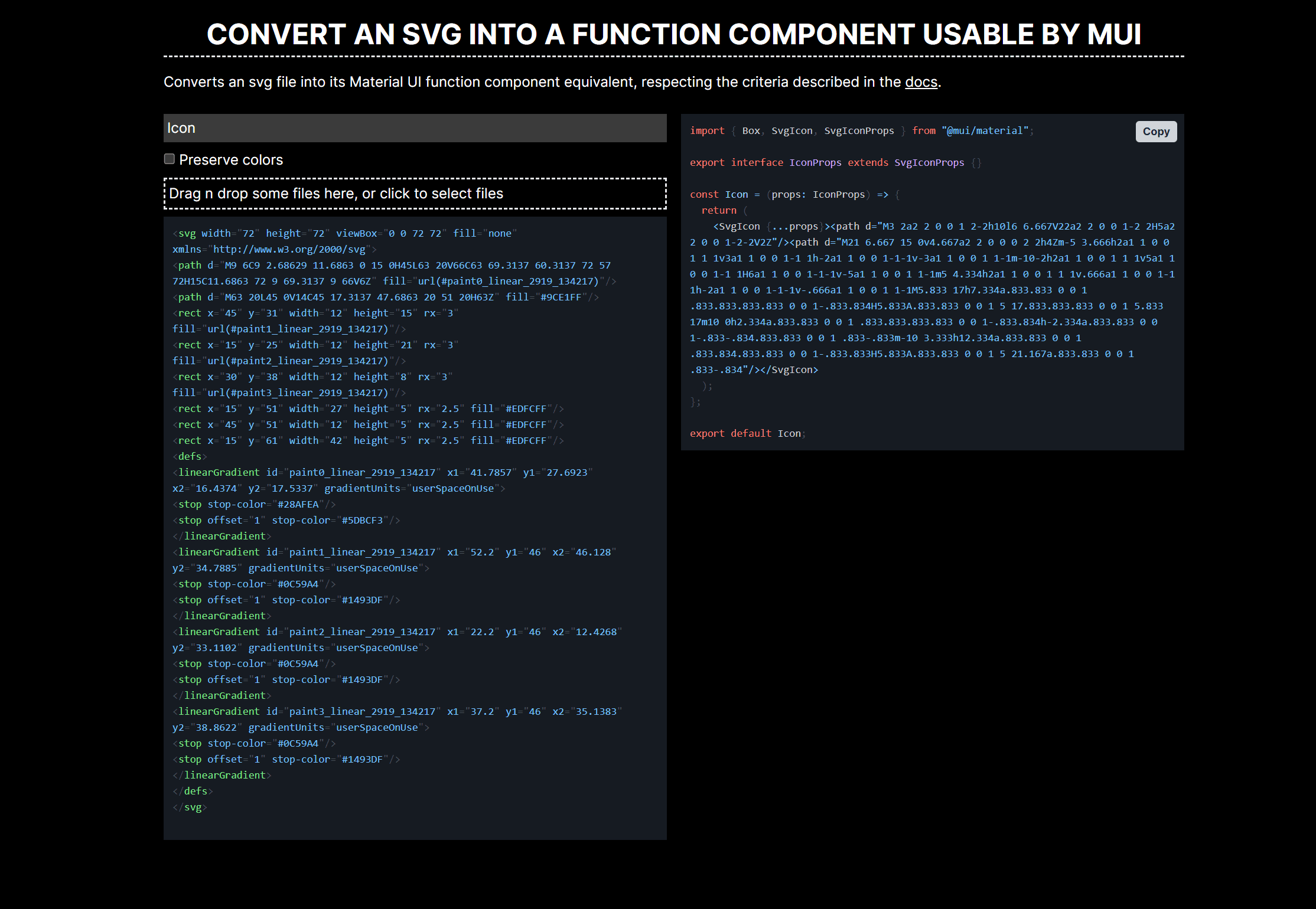 SVG to MUI converter