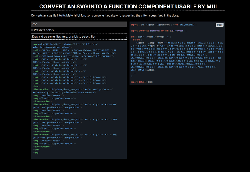 SVG to MUI converter